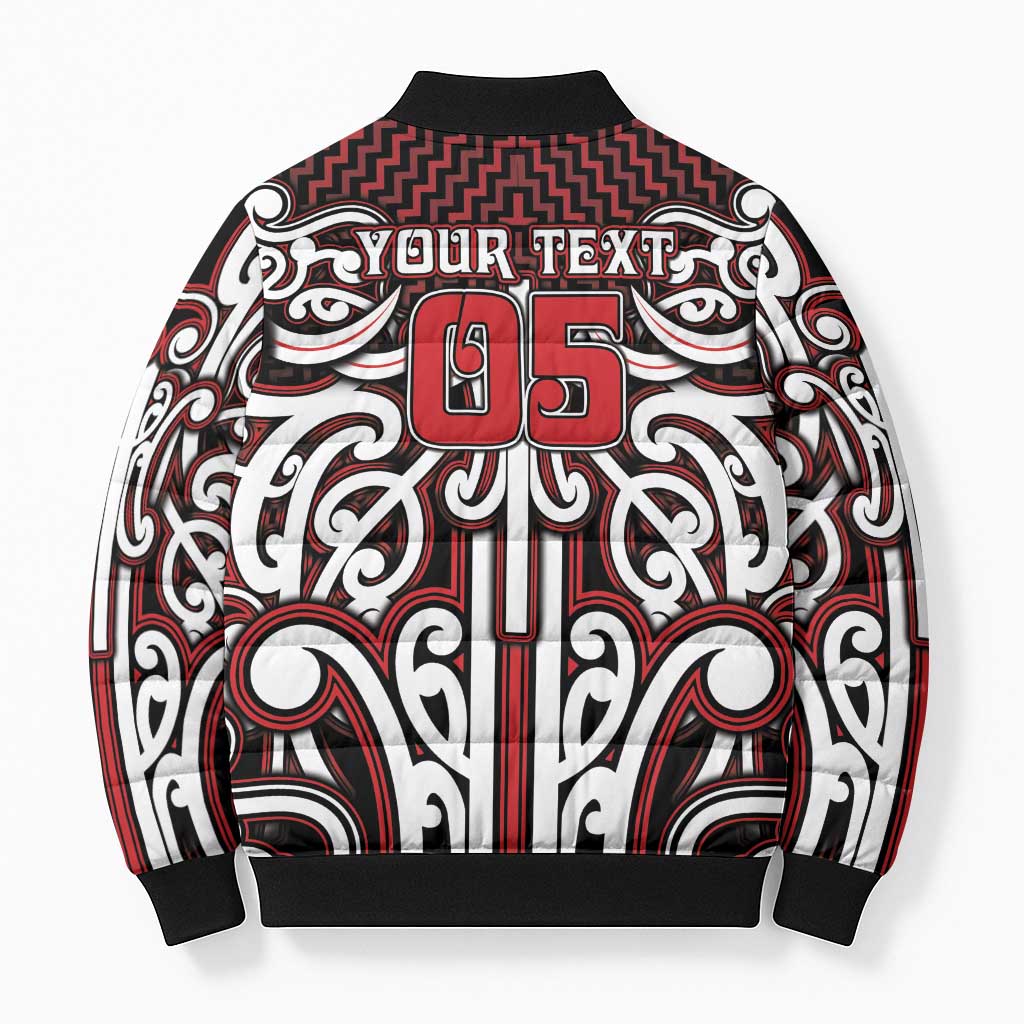 Custom Aotearoa Ngapuhi Bomber Puffer Jacket Maori Tribal Pattern Mix Poutama LT05 - Polynesian Pride