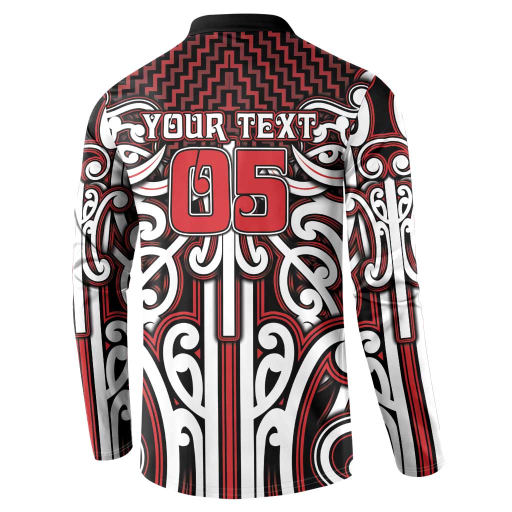 Custom Aotearoa Ngapuhi Button Sweatshirt Maori Tribal Pattern Mix Poutama LT05 - Polynesian Pride