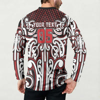 Custom Aotearoa Ngapuhi Button Sweatshirt Maori Tribal Pattern Mix Poutama LT05 - Polynesian Pride