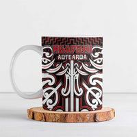 Custom Aotearoa Ngapuhi Ceramic Mug Maori Tribal Pattern Mix Poutama LT05 Red - Polynesian Pride