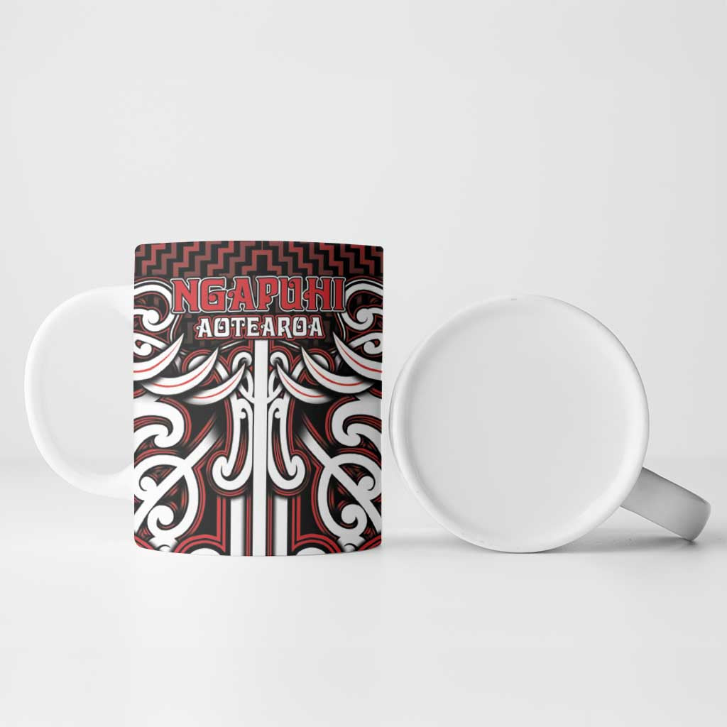Custom Aotearoa Ngapuhi Ceramic Mug Maori Tribal Pattern Mix Poutama LT05 - Polynesian Pride