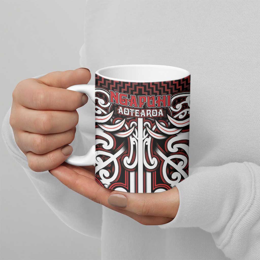 Custom Aotearoa Ngapuhi Ceramic Mug Maori Tribal Pattern Mix Poutama LT05 - Polynesian Pride