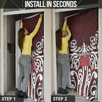 Custom Aotearoa Ngapuhi Door Cover Maori Tribal Pattern Mix Poutama LT05 - Polynesian Pride