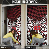 Custom Aotearoa Ngapuhi Door Cover Maori Tribal Pattern Mix Poutama LT05 - Polynesian Pride