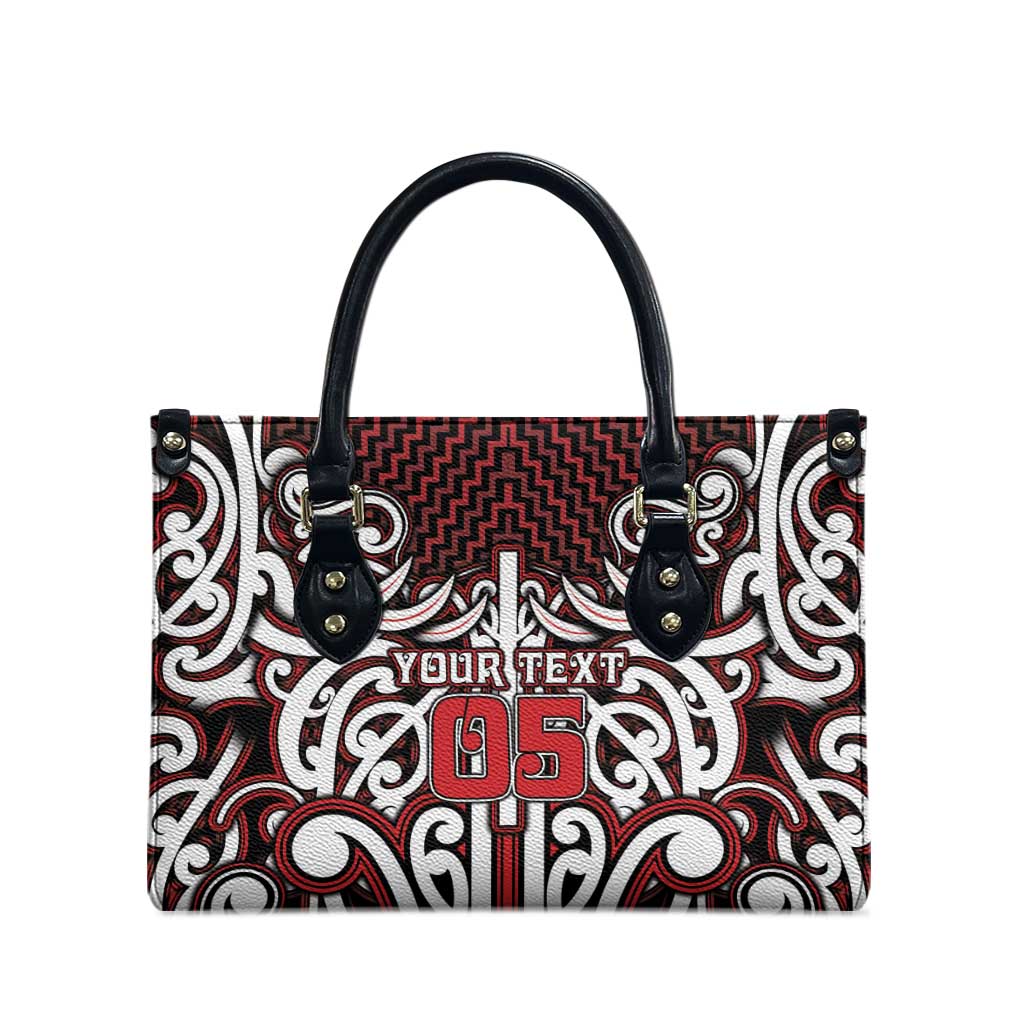 Custom Aotearoa Ngapuhi Leather Bag Maori Tribal Pattern Mix Poutama LT05 - Polynesian Pride