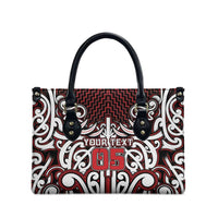 Custom Aotearoa Ngapuhi Leather Bag Maori Tribal Pattern Mix Poutama LT05 - Polynesian Pride