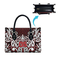 Custom Aotearoa Ngapuhi Leather Bag Maori Tribal Pattern Mix Poutama LT05 - Polynesian Pride