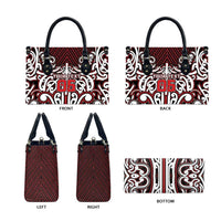 Custom Aotearoa Ngapuhi Leather Bag Maori Tribal Pattern Mix Poutama LT05 - Polynesian Pride