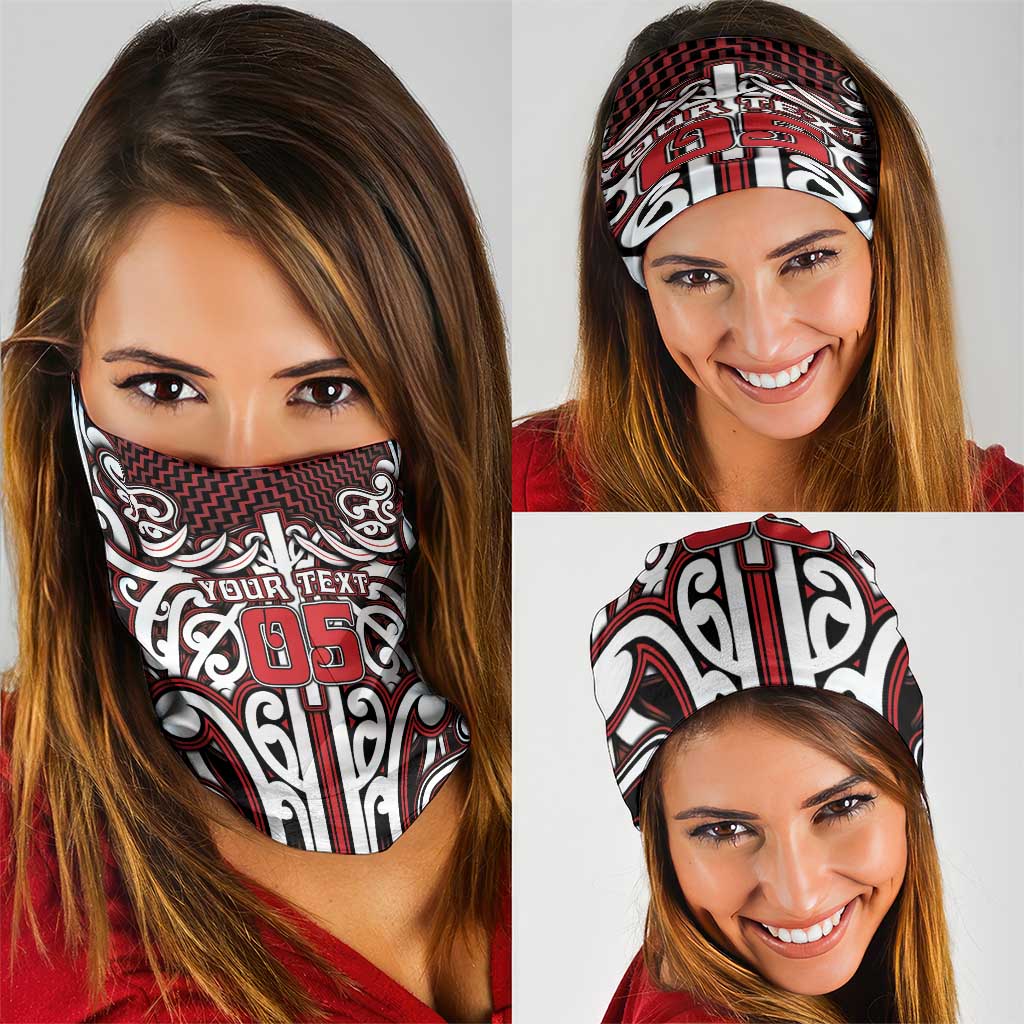 Custom Aotearoa Ngapuhi Neck Gaiter Maori Tribal Pattern Mix Poutama LT05 - Polynesian Pride
