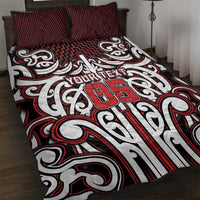 Custom Aotearoa Ngapuhi Quilt Bed Set Maori Tribal Pattern Mix Poutama LT05 Red - Polynesian Pride