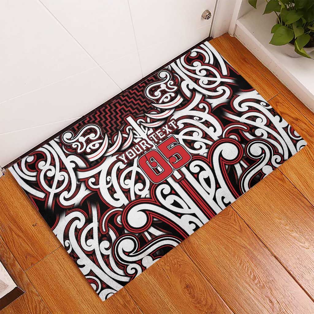 Custom Aotearoa Ngapuhi Rubber Doormat Maori Tribal Pattern Mix Poutama LT05 - Polynesian Pride