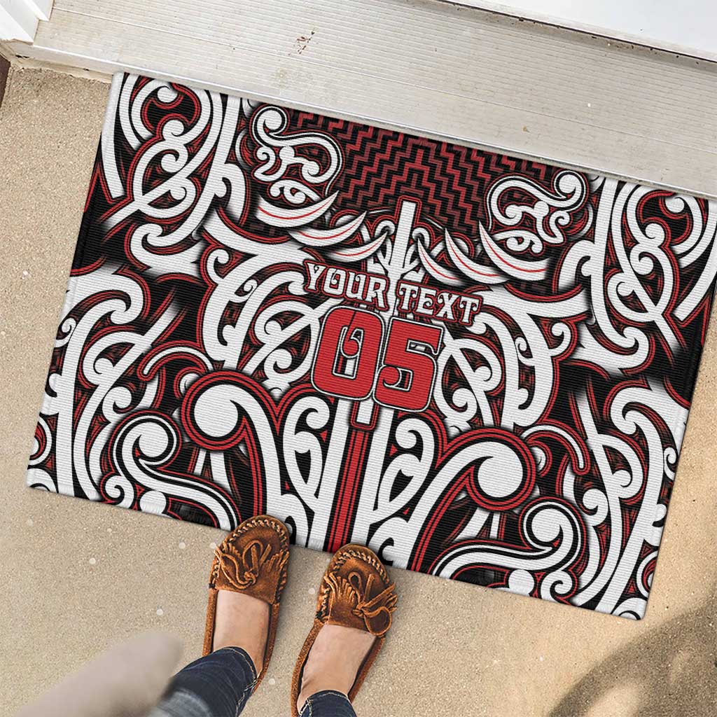 Custom Aotearoa Ngapuhi Rubber Doormat Maori Tribal Pattern Mix Poutama LT05 - Polynesian Pride