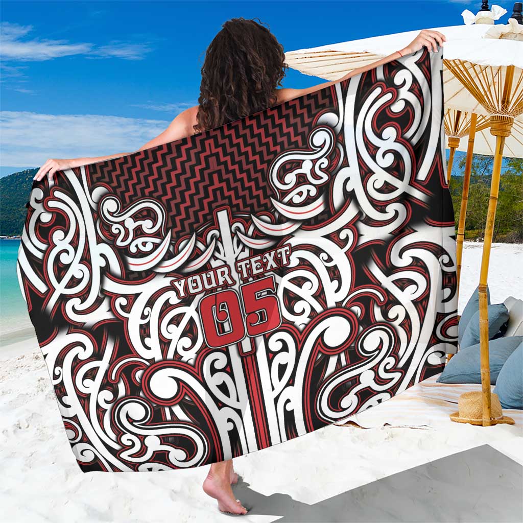 Custom Aotearoa Ngapuhi Sarong Maori Tribal Pattern Mix Poutama LT05 One Size 44 x 66 inches Red - Polynesian Pride