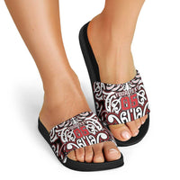 Custom Aotearoa Ngapuhi Slide Sandals Maori Tribal Pattern Mix Poutama LT05 - Polynesian Pride