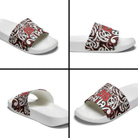 Custom Aotearoa Ngapuhi Slide Sandals Maori Tribal Pattern Mix Poutama LT05 - Polynesian Pride