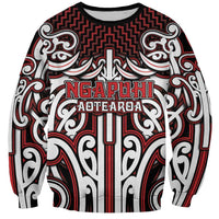 Custom Aotearoa Ngapuhi Sweatshirt Maori Tribal Pattern Mix Poutama LT05 Unisex Red - Polynesian Pride