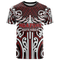 Custom Aotearoa Ngapuhi T Shirt Maori Tribal Pattern Mix Poutama LT05 Red - Polynesian Pride