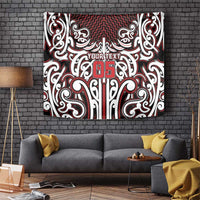 Custom Aotearoa Ngapuhi Tapestry Maori Tribal Pattern Mix Poutama LT05 Red - Polynesian Pride