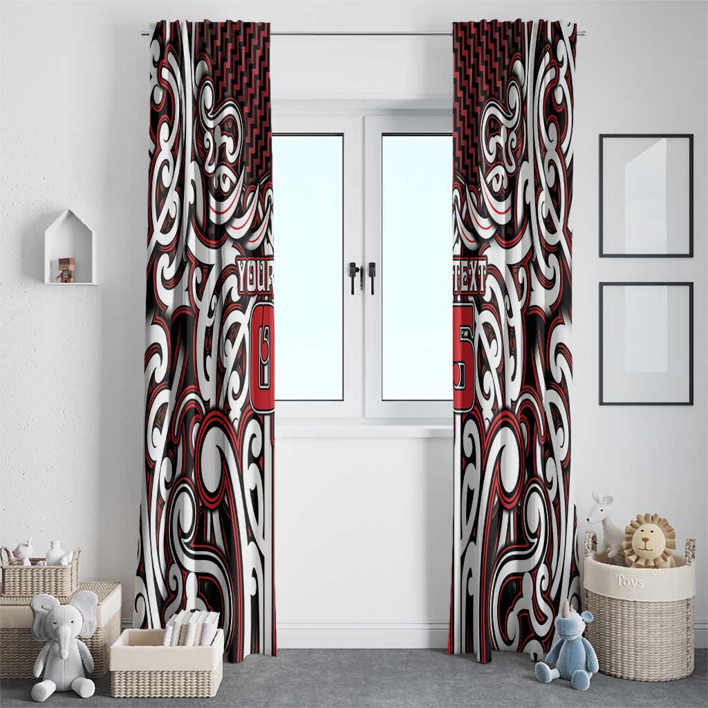 Custom Aotearoa Ngapuhi Window Curtain Maori Tribal Pattern Mix Poutama LT05 - Polynesian Pride