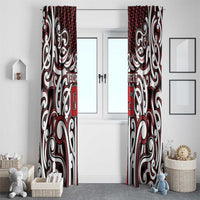 Custom Aotearoa Ngapuhi Window Curtain Maori Tribal Pattern Mix Poutama LT05 - Polynesian Pride