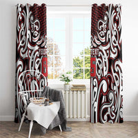 Custom Aotearoa Ngapuhi Window Curtain Maori Tribal Pattern Mix Poutama LT05 - Polynesian Pride