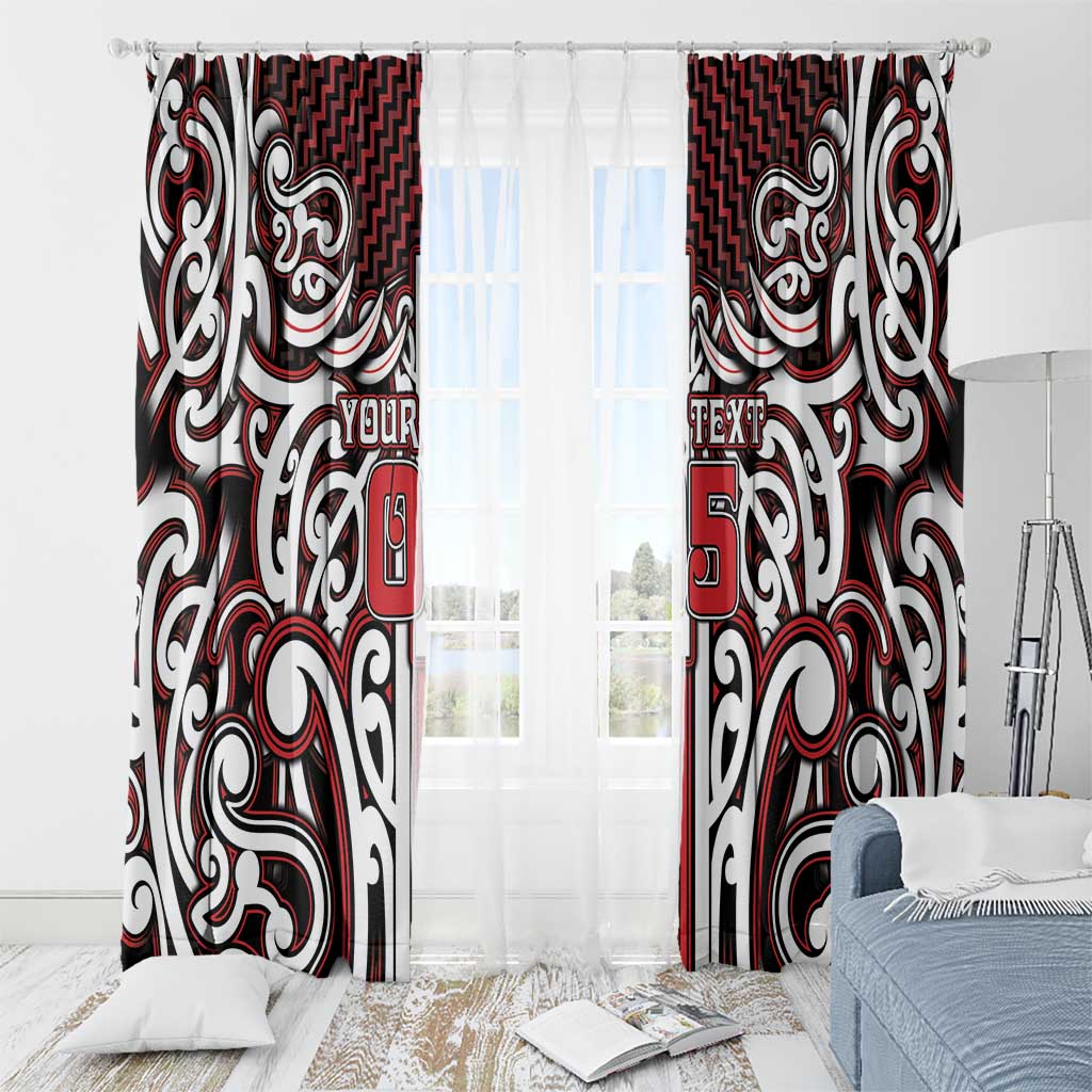 Custom Aotearoa Ngapuhi Window Curtain Maori Tribal Pattern Mix Poutama LT05 - Polynesian Pride