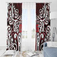 Custom Aotearoa Ngapuhi Window Curtain Maori Tribal Pattern Mix Poutama LT05 - Polynesian Pride