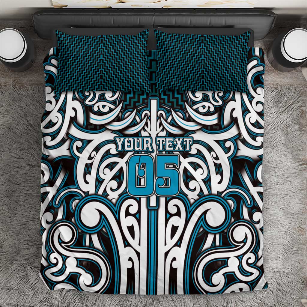 Custom Aotearoa Ngati Porou Bedding Set Maori Tribal Pattern Mix Poutama LT05 Blue - Polynesian Pride