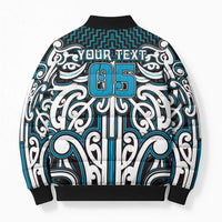 Custom Aotearoa Ngati Porou Bomber Puffer Jacket Maori Tribal Pattern Mix Poutama LT05 - Polynesian Pride