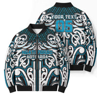Custom Aotearoa Ngati Porou Bomber Puffer Jacket Maori Tribal Pattern Mix Poutama LT05 - Polynesian Pride