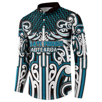 Custom Aotearoa Ngati Porou Button Sweatshirt Maori Tribal Pattern Mix Poutama LT05 - Polynesian Pride