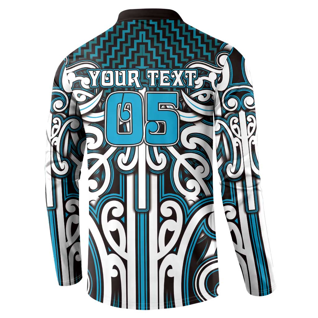 Custom Aotearoa Ngati Porou Button Sweatshirt Maori Tribal Pattern Mix Poutama LT05 - Polynesian Pride