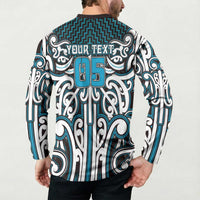 Custom Aotearoa Ngati Porou Button Sweatshirt Maori Tribal Pattern Mix Poutama LT05 - Polynesian Pride