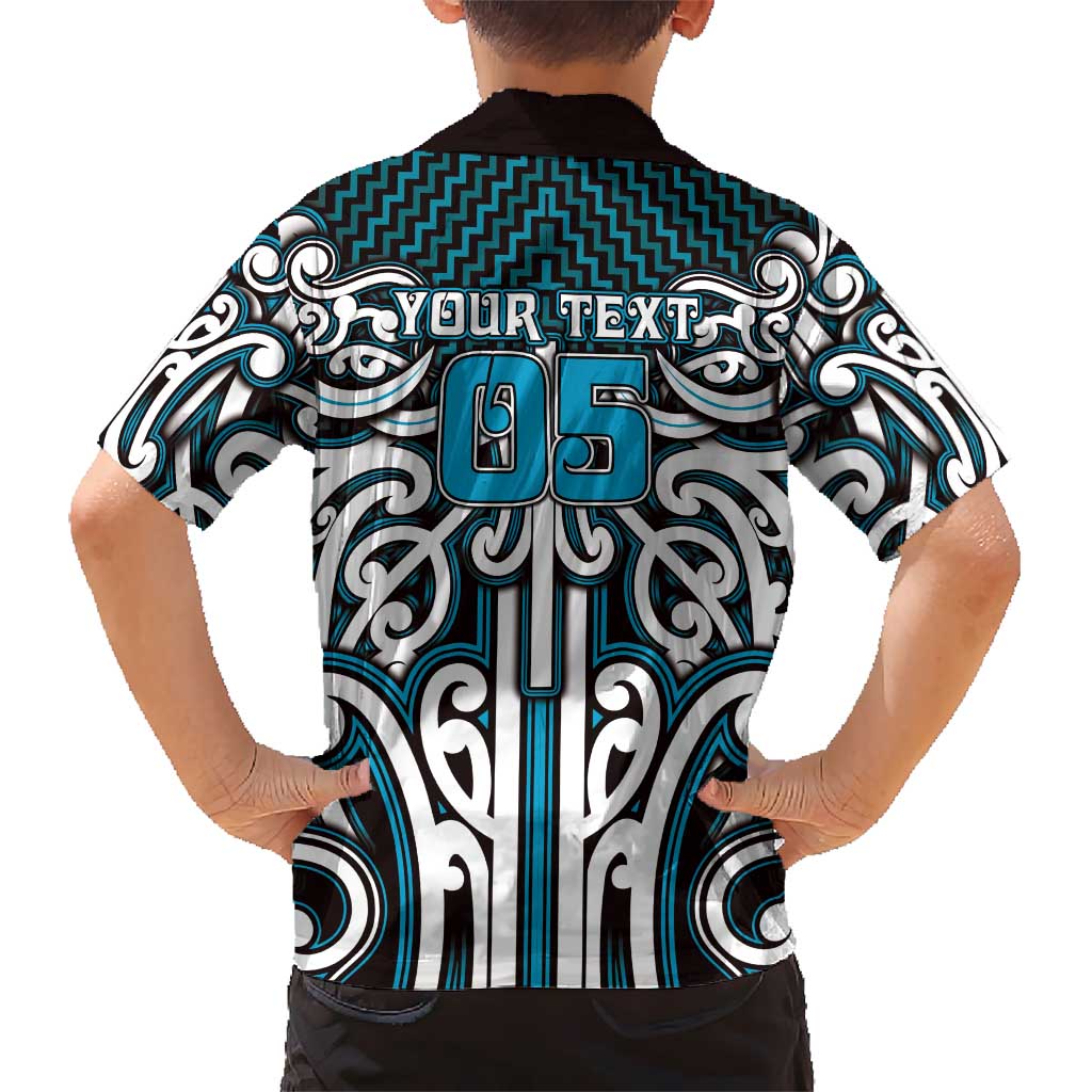 Custom Aotearoa Ngati Porou Kid Hawaiian Shirt Maori Tribal Pattern Mix Poutama LT05 - Polynesian Pride