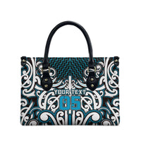 Custom Aotearoa Ngati Porou Leather Bag Maori Tribal Pattern Mix Poutama LT05 - Polynesian Pride