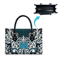 Custom Aotearoa Ngati Porou Leather Bag Maori Tribal Pattern Mix Poutama LT05 - Polynesian Pride