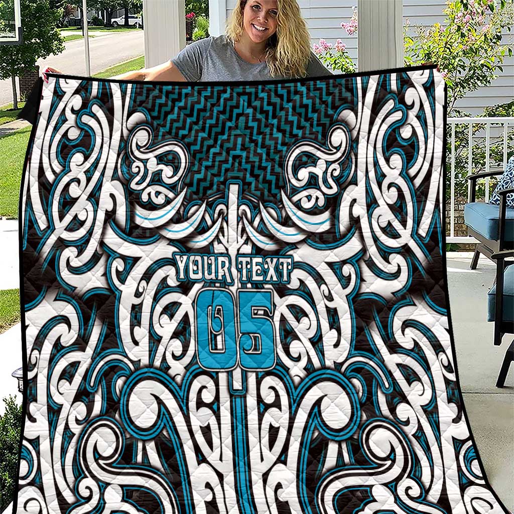 Custom Aotearoa Ngati Porou Quilt Maori Tribal Pattern Mix Poutama LT05 Blue - Polynesian Pride