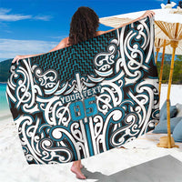 Custom Aotearoa Ngati Porou Sarong Maori Tribal Pattern Mix Poutama LT05 One Size 44 x 66 inches Blue - Polynesian Pride