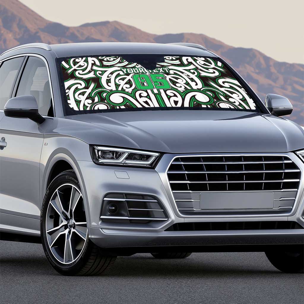 Custom Aotearoa Ngai Tahu Auto Sun Shade Maori Tribal Pattern Mix Poutama LT05 - Polynesian Pride