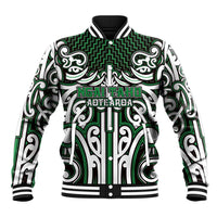 Custom Aotearoa Ngai Tahu Baseball Jacket Maori Tribal Pattern Mix Poutama LT05 Unisex Green - Polynesian Pride
