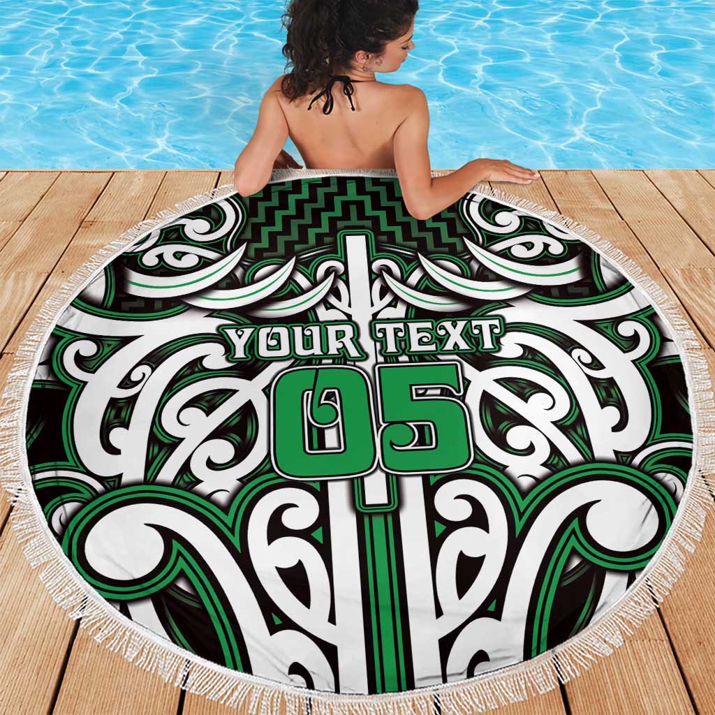 Custom Aotearoa Ngai Tahu Beach Blanket Maori Tribal Pattern Mix Poutama LT05 - Polynesian Pride