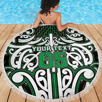 Custom Aotearoa Ngai Tahu Beach Blanket Maori Tribal Pattern Mix Poutama LT05 - Polynesian Pride