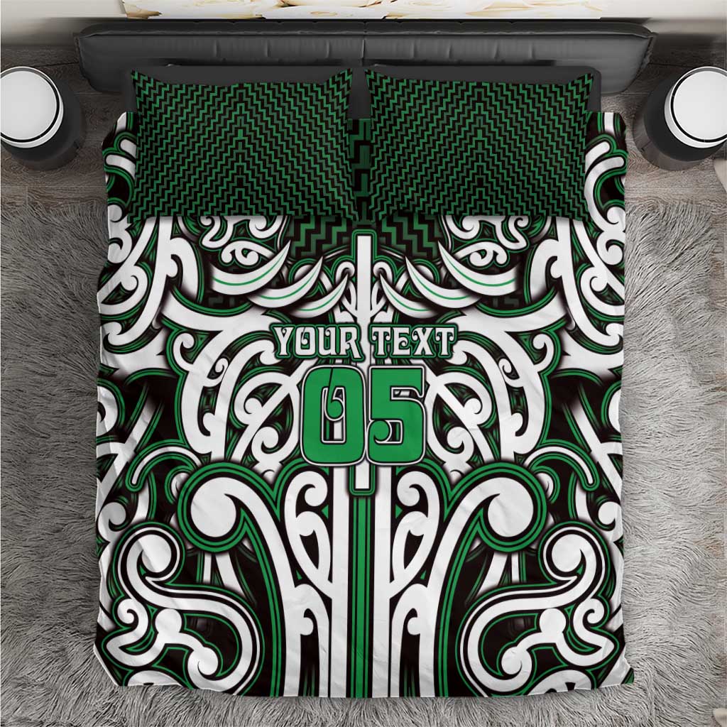 Custom Aotearoa Ngai Tahu Bedding Set Maori Tribal Pattern Mix Poutama LT05 Green - Polynesian Pride