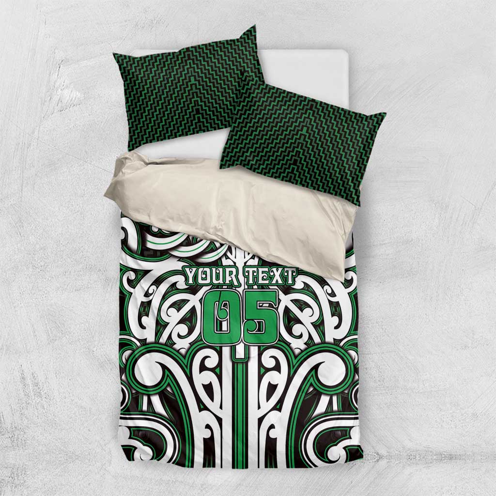 Custom Aotearoa Ngai Tahu Bedding Set Maori Tribal Pattern Mix Poutama LT05 US Twin 172cm x 218cm Green - Polynesian Pride