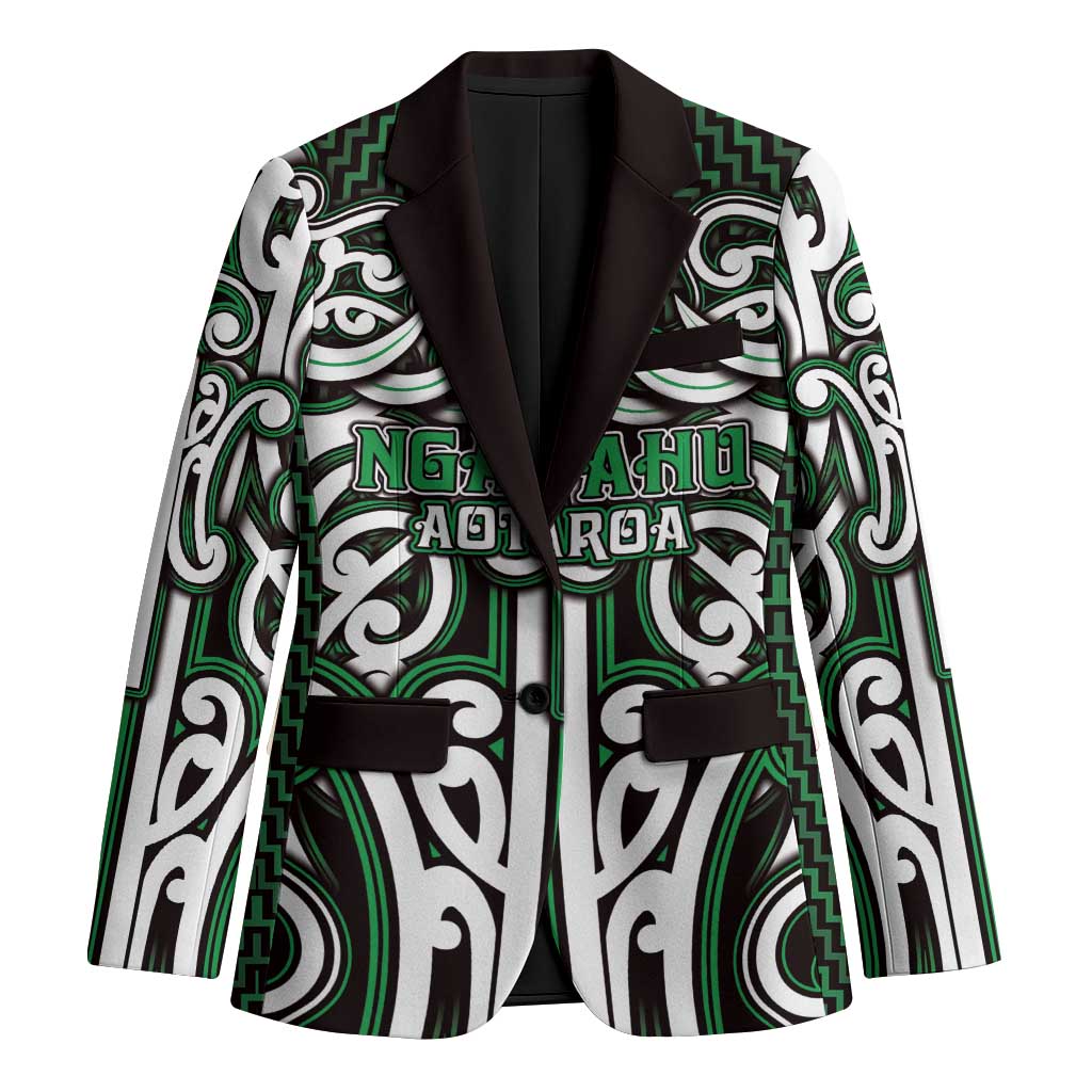 Custom Aotearoa Ngai Tahu Blazer Maori Tribal Pattern Mix Poutama LT05 Unisex Green - Polynesian Pride