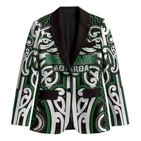 Custom Aotearoa Ngai Tahu Blazer Maori Tribal Pattern Mix Poutama LT05 Unisex Green - Polynesian Pride