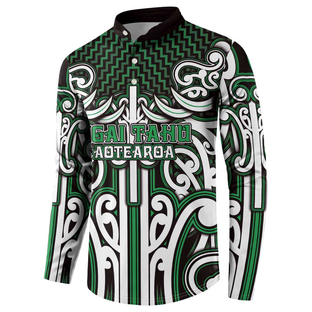Custom Aotearoa Ngai Tahu Button Sweatshirt Maori Tribal Pattern Mix Poutama LT05 - Polynesian Pride