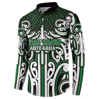 Custom Aotearoa Ngai Tahu Button Sweatshirt Maori Tribal Pattern Mix Poutama LT05 - Polynesian Pride