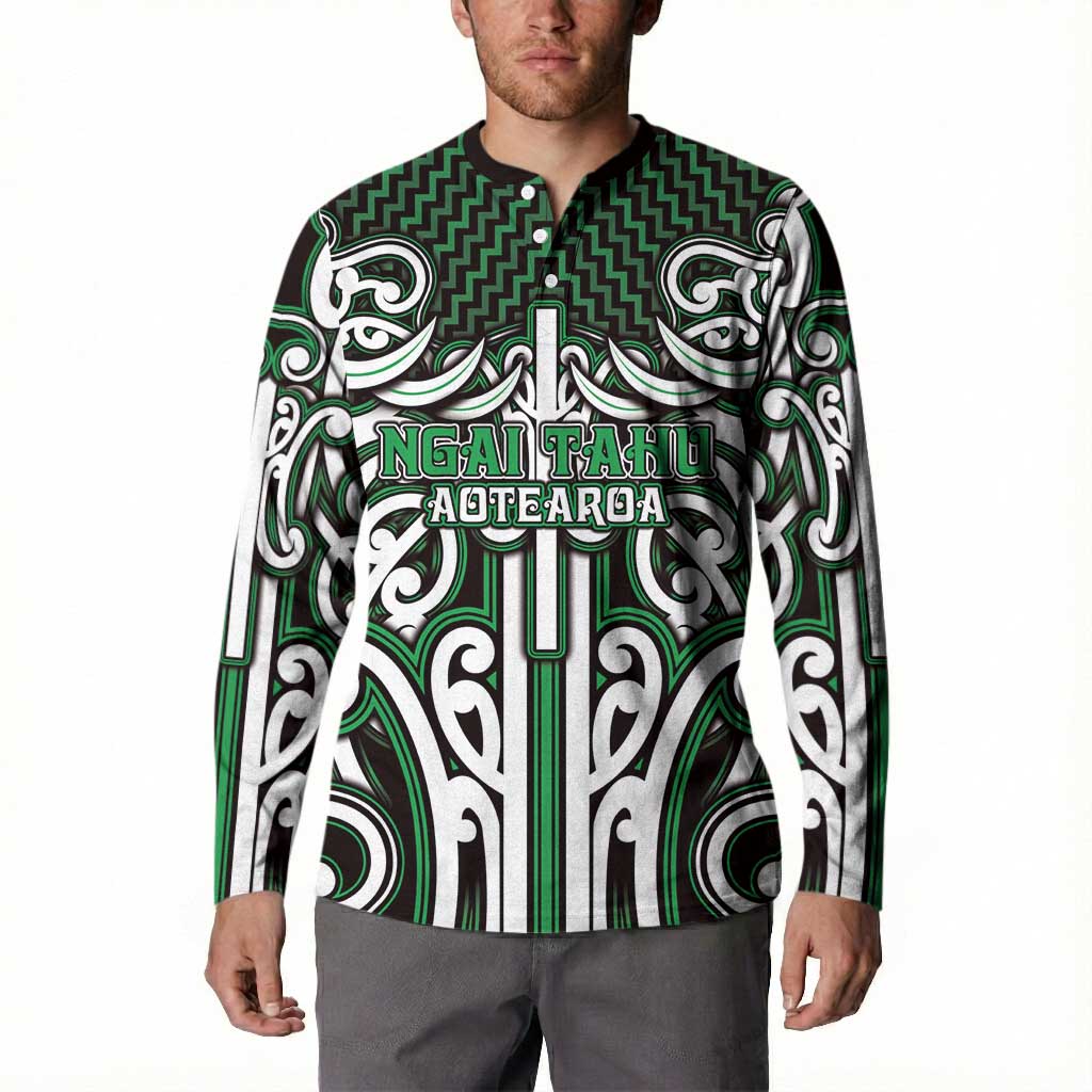 Custom Aotearoa Ngai Tahu Button Sweatshirt Maori Tribal Pattern Mix Poutama LT05 - Polynesian Pride