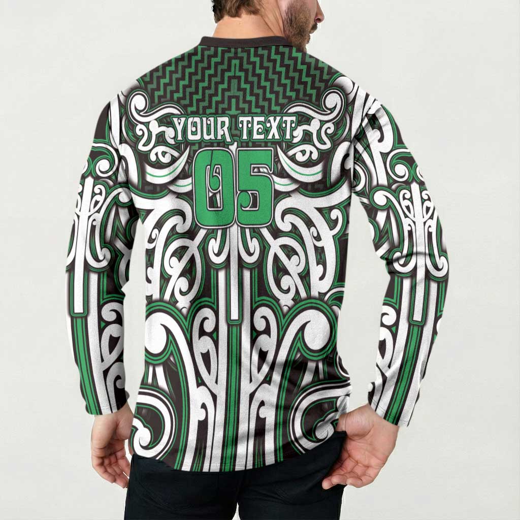 Custom Aotearoa Ngai Tahu Button Sweatshirt Maori Tribal Pattern Mix Poutama LT05 - Polynesian Pride